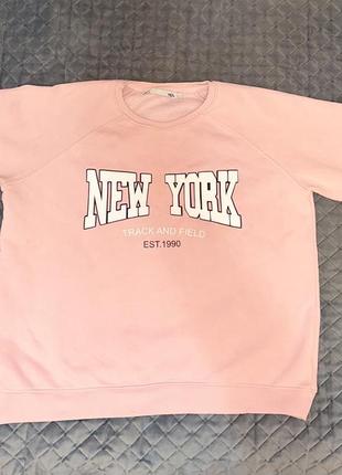 Кофта new york світло рожева тепла 👚америка