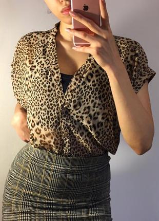 Шифоновая блуза с леопардовым принтом3 фото