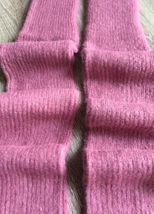 Зимние шерстяные пудровые розовые  чулки заколенки длинные носки  для фотосессии+ 6 цветов2 фото