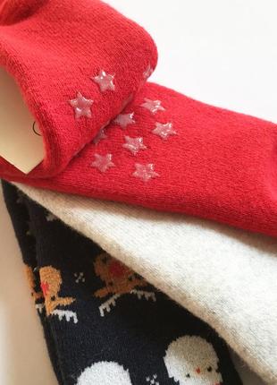 Махровые носки с тормозами тапочки домашние носки новогодние теплые c&amp;a нижняя2 фото