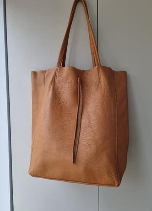 Сумка шоппер, сумка торба, сумка на плечо, сумка италия, кожаная сумка1 фото