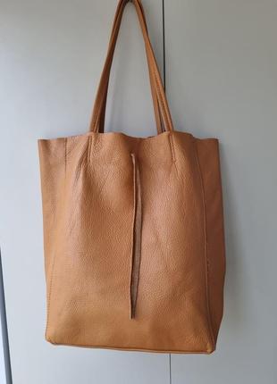 Сумка шоппер, сумка торба, сумка на плечо, сумка италия, кожаная сумка4 фото