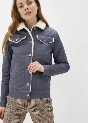 Куртка на шерсти из овечьей шерсти джинсовая на пуговицах курточка