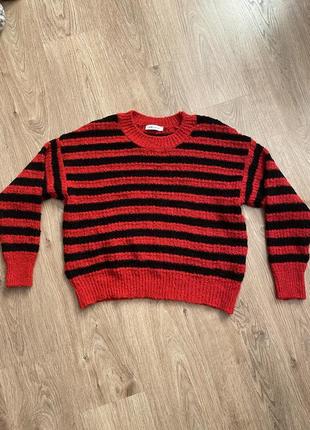 Красно-черный свитер в полоску, курт кобейн, l1 фото