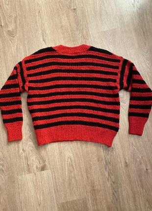 Красно-черный свитер в полоску, курт кобейн, l3 фото