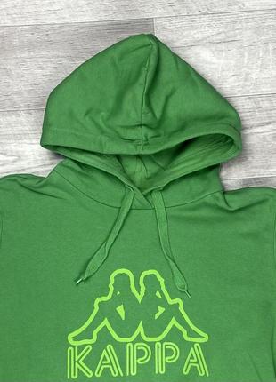 Kappa кофта балахон м размер флисовая зелёная с лого оригинал3 фото