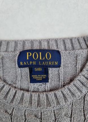 Свитер polo ralph lauren 6-8 лет серый коттоновый детский свитер5 фото