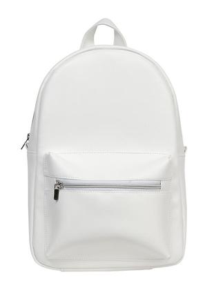 Женский белый вместительный рюкзак, экокожа1 фото