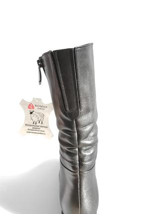 Зимние сапоги короткие женские полусапожки кожаные классика тёплые удобные чёрные 36 разме romax 5556 фото