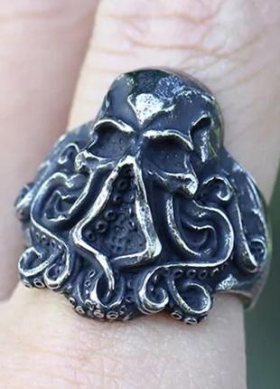 Кольцо перстень 22 р осьминог 🐙 нержавеющая сталь панк рок металл