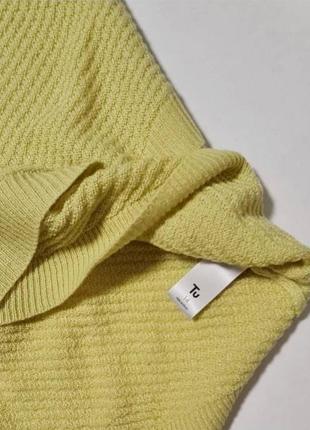 🔥оригинальный лимонный свитер с диагональной вязкой. фасон удлиненний. 🔥2 фото