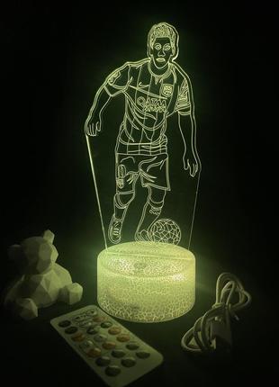 3d лампа мессі, подарунок для фанатів футболу, світильник або нічник, 7 кольорів, 4 режими та пульт2 фото