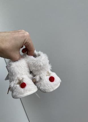 Новогодние тапочки, 19 размер, топики, пинетки, тапочки, сапожки, угги, 19 размер