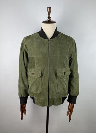 Итальянская замшевая куртка бомбер vera pelle real leather suede bomber jacket2 фото