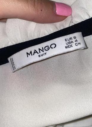 Белая блуза манго с воротником5 фото
