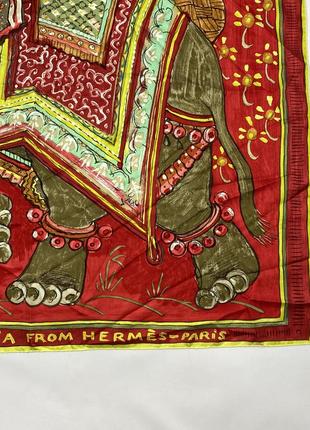 Колекційний рідкісний шовковий платок hermes beloved india from hermes paris silk scarf 90x905 фото