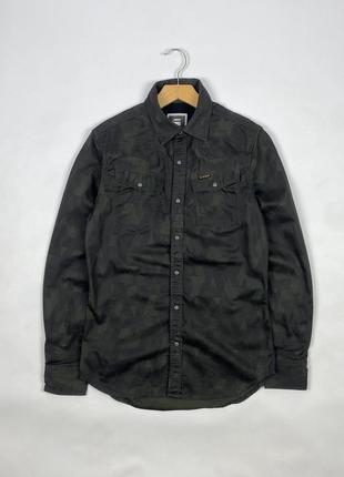 Оригинальная камо рубашка g-star raw cotton camo tailor longsleeve shirt1 фото