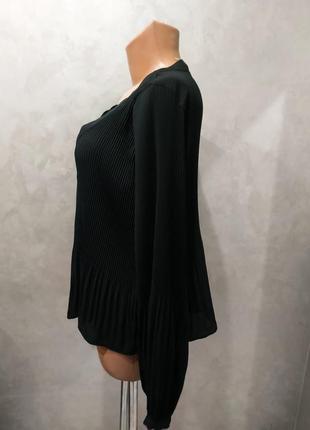 Шикарна чорна блуза пліссе відомого іспанського бренду zara.6 фото