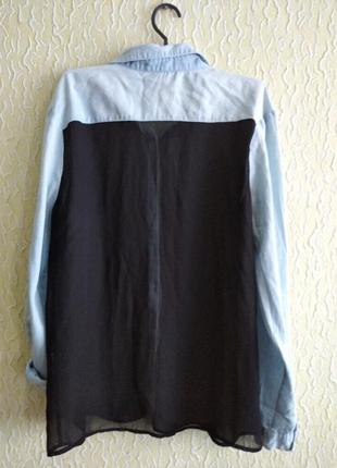 Женская двухтканевая рубашка блузка, р.л, yes or no3 фото
