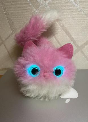 Мягкая игрушка котенка pomsies pinky plush interactive toys, pink/white