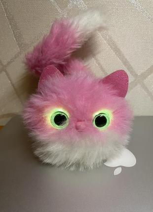 Мягкая игрушка котенка pomsies pinky plush interactive toys, pink/white3 фото