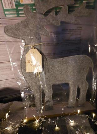 Новорічна декоративна статуетка олень, прикраса livarno home4 фото