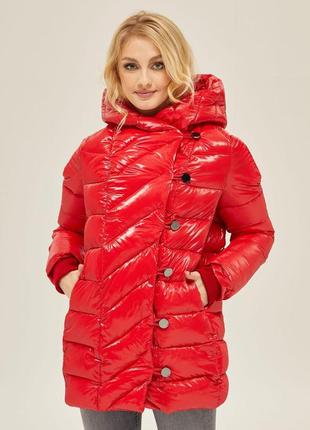 Зимова куртка mila nova к-136 червоний
