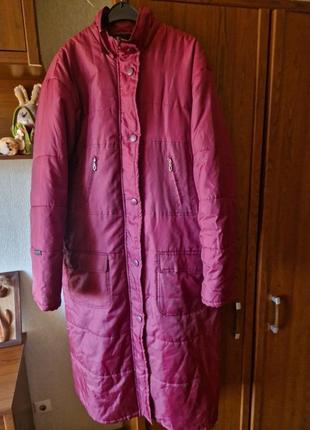 ❤ практичное макси пальто темно-вишневое оверсайз2 фото
