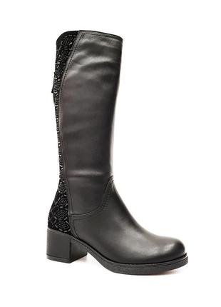 Зимові чоботи жіночі з натуральної шкіри замші на підборах красиві модні модельні 37р romax 52807 фото
