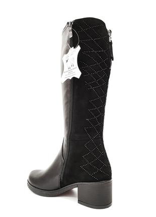 Зимові чоботи жіночі з натуральної шкіри замші на підборах красиві модні модельні 37р romax 52806 фото