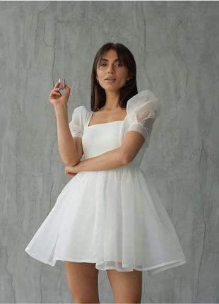 Пышное белое платье барби