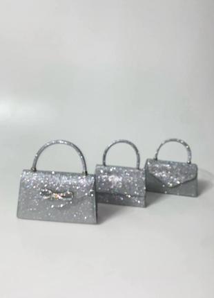 Сумка клатч нарядная с блестками стразами женская новогодняя свадебное