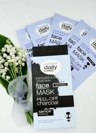 Маска для лица essential daily care black mask черная очищающая угольная