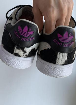 Adidas stan smith в коровий принт, мех пони, y2k, 2000, 00x, archive, grange, ggl, винтаж,4 фото