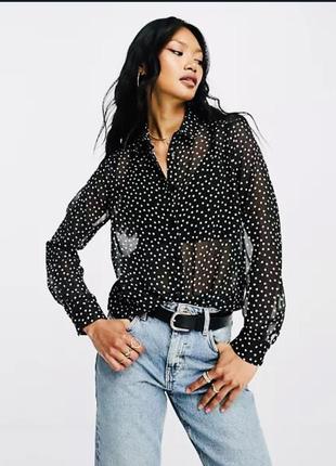 Блузка фатін з золотим вкрапленням asos