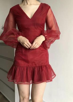 Сукня новорічна святкова з воланами