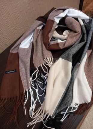 🔥скидочка теплі кашемірові турецькі шарфи пледи клітинка якість кольори4 фото