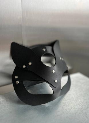 Эротическая маска «кошка» кожаная