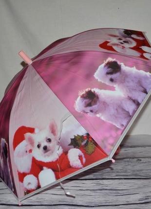 Парасоля парасолька дитяча з яскравими героями матовий яскравий і веселий живі собачок цуценят1 фото