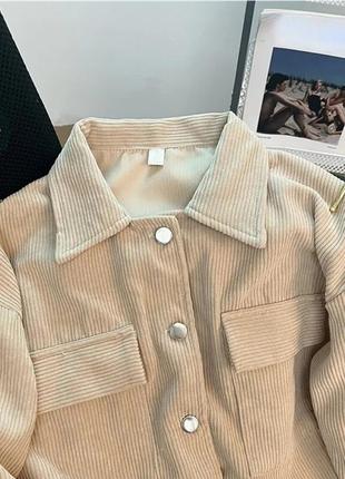 Рубашка укороченная вельветовая, размер s/m (арт1670)