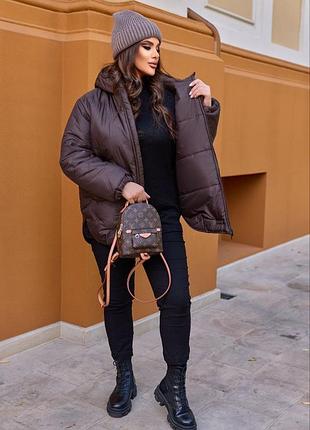 Женская зимняя теплая куртка, с капишоном стеганая,женская зимняя стеганая тёплая куртка,балоновая,пуховик, пуффер,парка7 фото