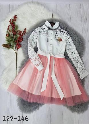 Нарядное платье с фатином #750