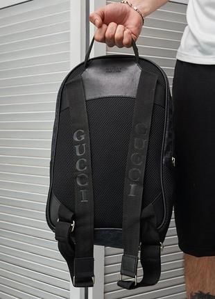 Комплект рюкзак gucci кожаный+мессенджер черный мужской7 фото