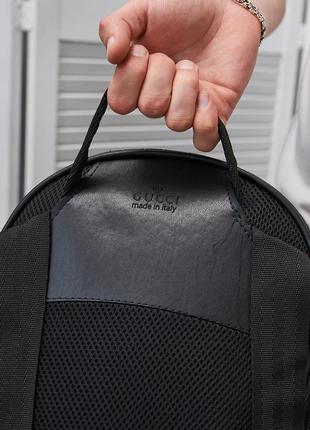 Комплект рюкзак gucci кожаный+мессенджер черный мужской9 фото