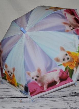 Парасоля парасолька дитяча з яскравими героями матовий яскравий і веселий живі собачок цуценят1 фото