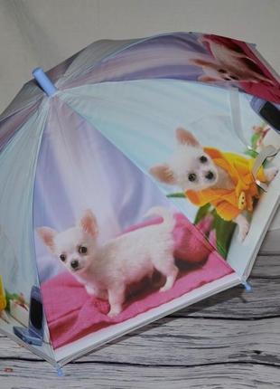 Парасоля парасолька дитяча з яскравими героями матовий яскравий і веселий живі собачок цуценят3 фото