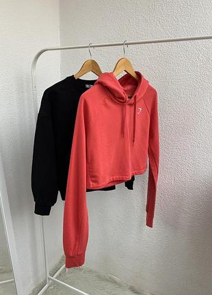 Укороченный коралловый худи gymshark