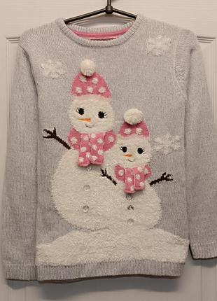 Новогодний свитер со снеговиками