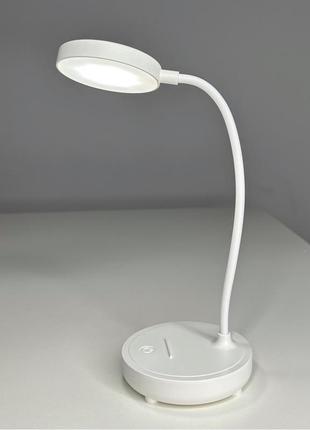 Настольная лампа 1211, светодиодный светильник (аккумулятор 1200mah/microusb/3w) white