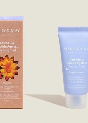 Ночная антивозрастная маска из лепестков календулы mary&amp;may calendula peptide ageless sleeping mask